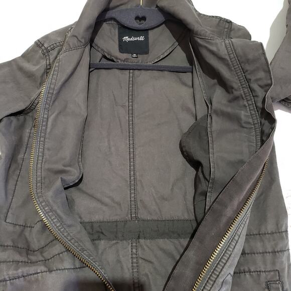 Madewell Fleet Utility Jacket XS Utility Military Cargo Cinched Waist Gray - Picture 8 of 16
